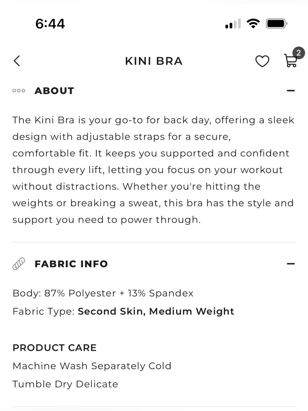 Bombshell Define Legging & Kini Bra 2 Piece Set - Chiffon, size S - Picture 12 of 16